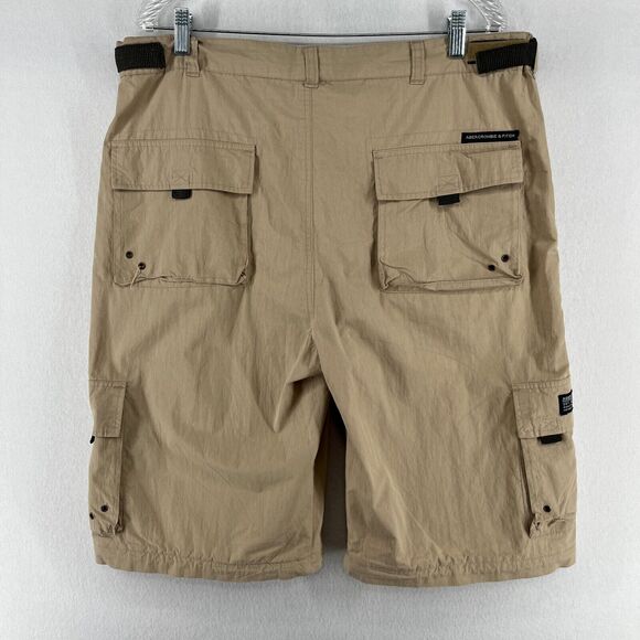 ABERCROMBIE & FITCH Shorts Mens L Paratroops 11" Cargo Military Cotton Nylon - Picture 2 of 15